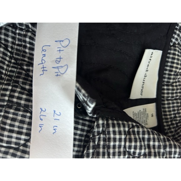 Alfred Dunner Women's Black White Gingham Quilted Snap Front Jacket Size 16 XL - Picture 2 of 5
